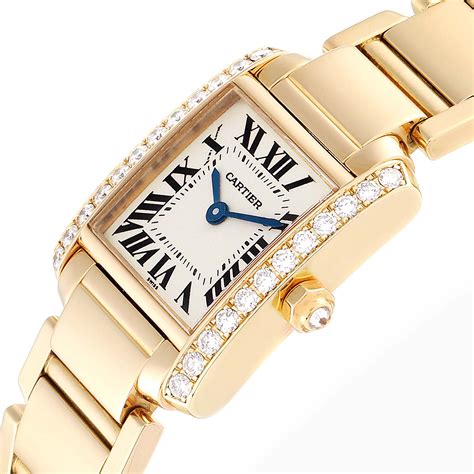 gold womens cartier watch|cartier women's watch with diamonds.